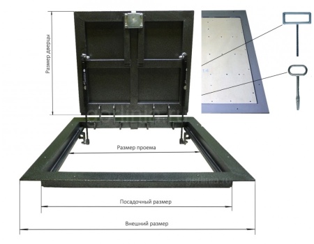 Напольный люк Стелс 600*700п конструкция
